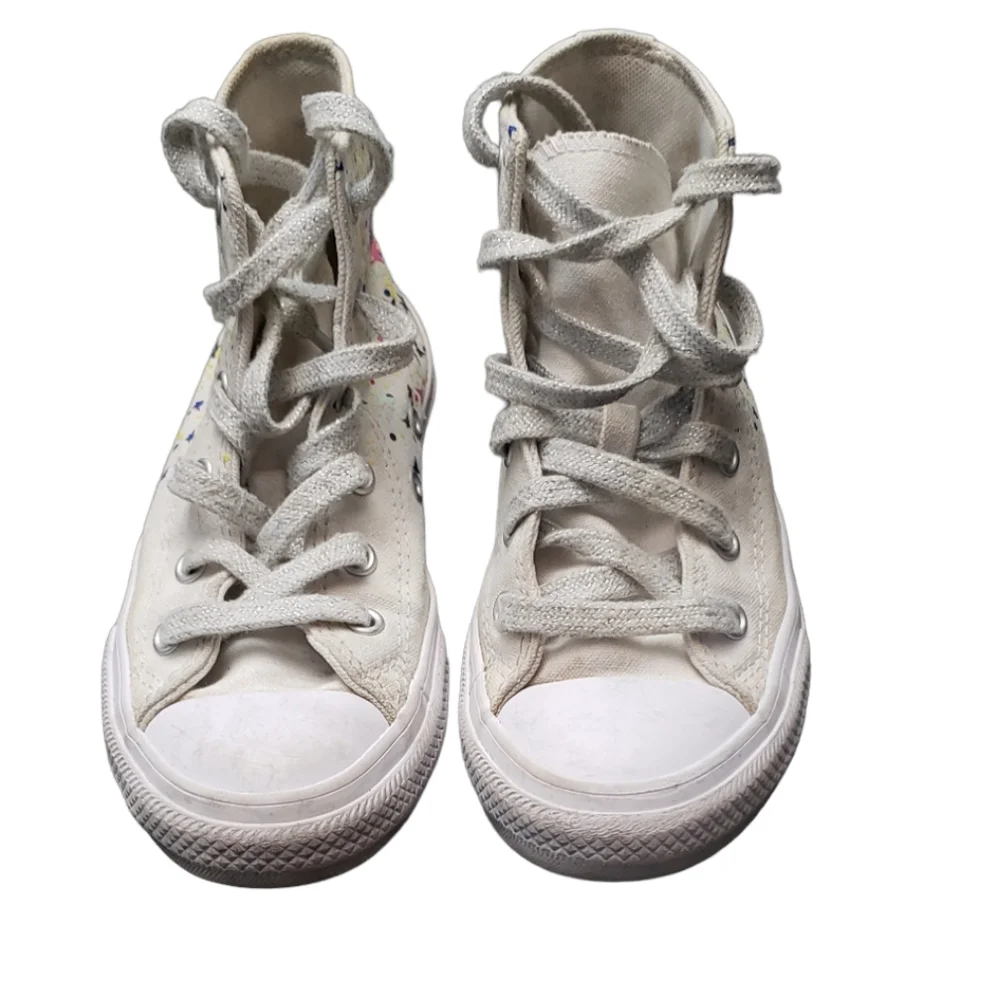 Converse Girls Chuck Taylor All Star Hi 366457F White Casual Shoes Sneakers 13